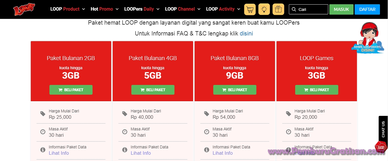 Paket Internet Murah Simpati Loop 8gb Flash 24 Jam Mulai 54 Ribu
