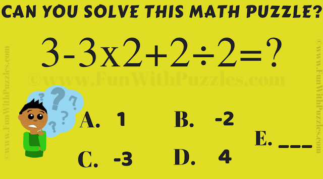 3-3x2+2/2=? Can you solve this Math Puzzle for Kids?