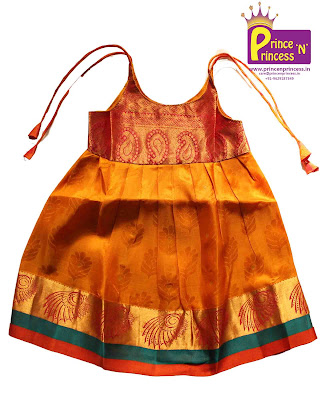 New born Pure Silk frock for Cradle and naming ceremony kdis online new born silk frock cradle ceremony first birthday festival pattu langa