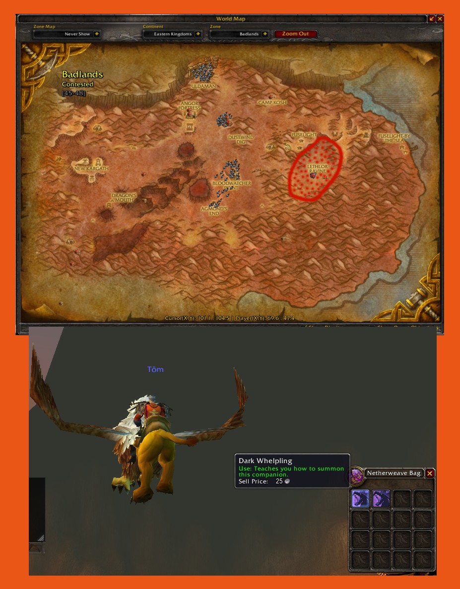 Wow Farmer Dark Whelpling Wow Pet Gold Farming Tip Wow Farming