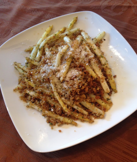 Bon Vivant Cooks White Asparagus with Brown Butter Crumb Sauce