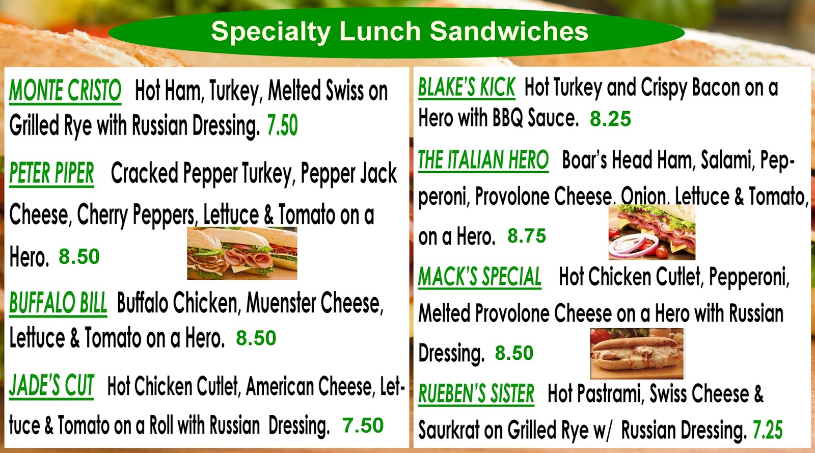 Lindenhurst Bagels and Deli UPDATED LUNCH MENU 2017