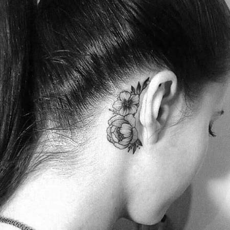 Tatuagens femininas atrás das orelhas Tatuagens femininas atrás das orelhas