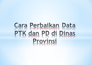 Cara Perbaikan Data PTK dan PD di Dinas Provinsi