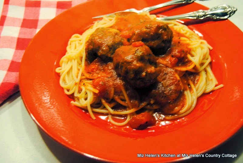 Italian Meatballs with Sauce, Add Pasta  at Miz Helen's Country Cottage