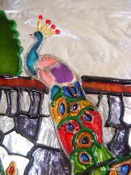 painting glass peacock crafts cards projects