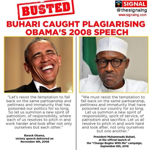 Image result for buhari plagiarism obama speech