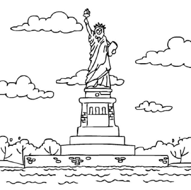 lady liberty coloring pages for kids - photo #11