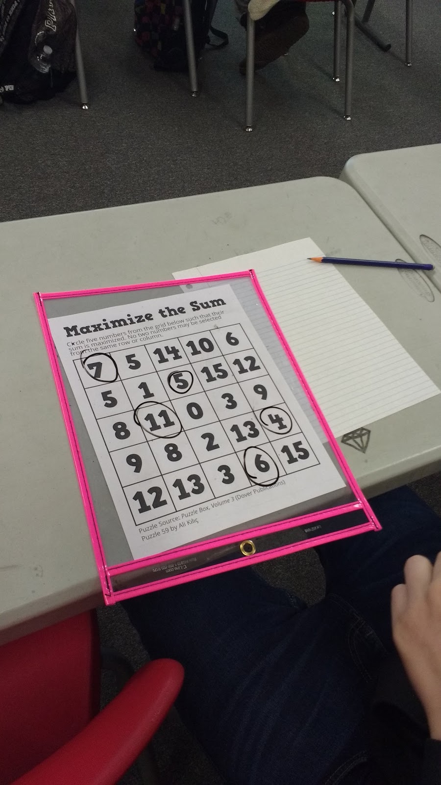 Math = Love Maximize the Sum Puzzle from Puzzle Box, Volume 3