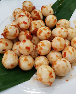 These are sambal quail eggs.