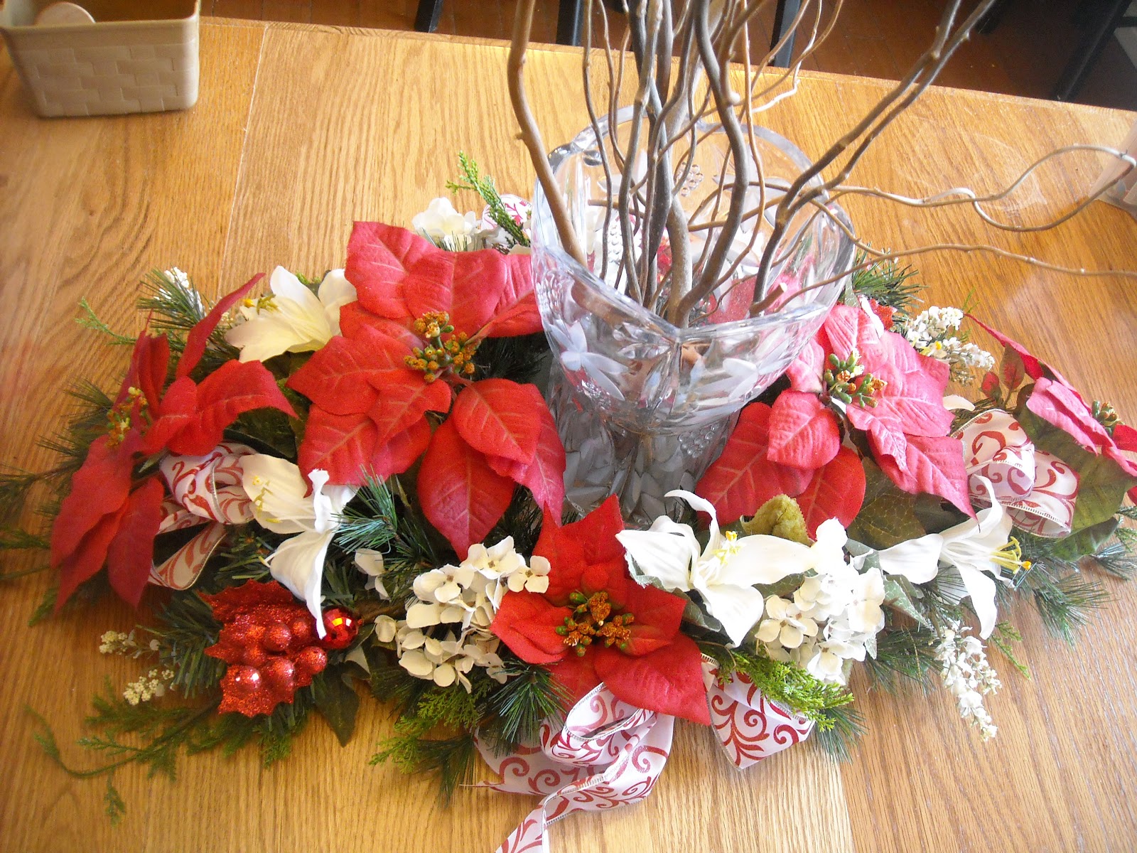 Becky's Blossoms Christmas Table Centerpiece