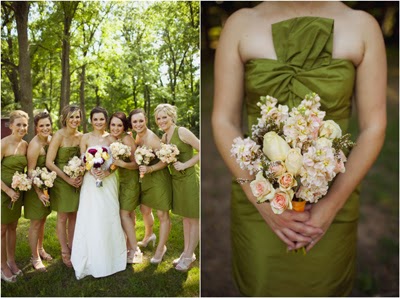 Olive green bridesmaid dresses