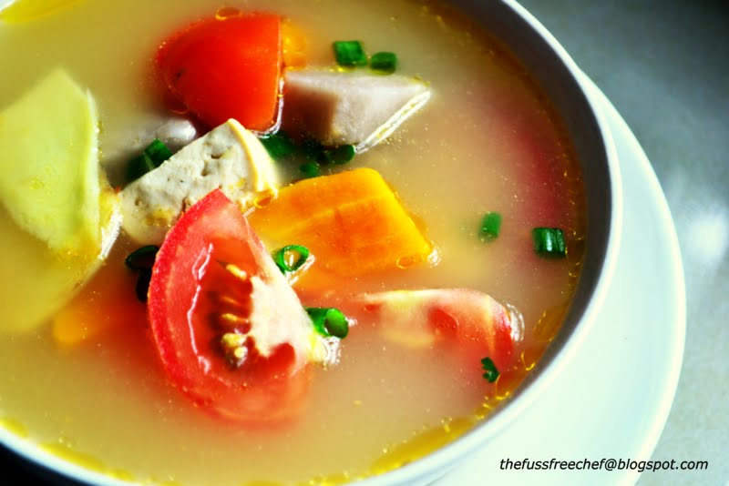 the FUSS FREE chef Easy Soup Series Post 1 Fish Head Soup with Yam