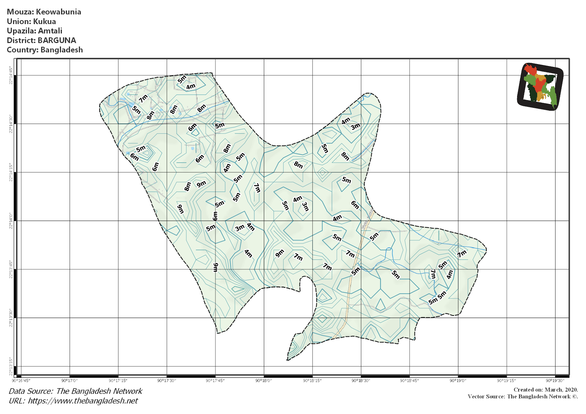 Map of Keowabunia Mouza of Amtali Upazila, BARGUNA Map of Keowabunia Mouza of Amtali Upazila, BARGUNA, Bangladesh.