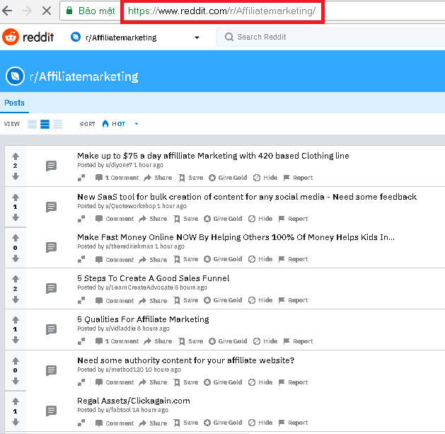 subreddit URL