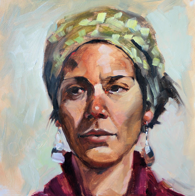 Chrissy - portrait painting,Debbie Miller