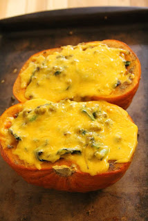 Stuffed kabocha squash, cheese melted Stuffed kabocha squash, cheese melted