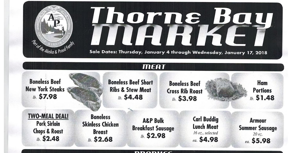 Thorne Bay Market Ad January 417, 2017 P.O.W. Report