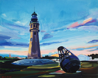 A painting of the lighthouse located on Lake Erie in Buffalo NY.