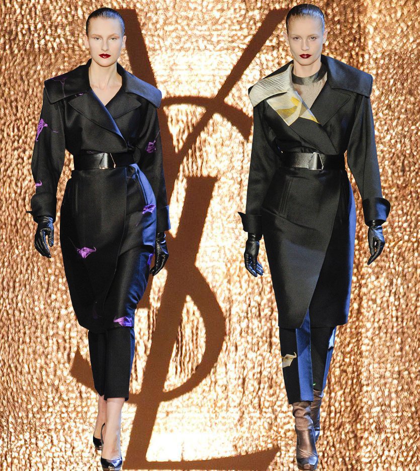 Fashion & Lifestyle: Yves Saint Laurent Trench Coats Fall 2012 Womenswear