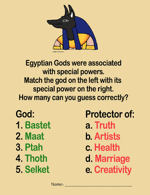 Matching Activity Gods Vs Powers EgyptAbout