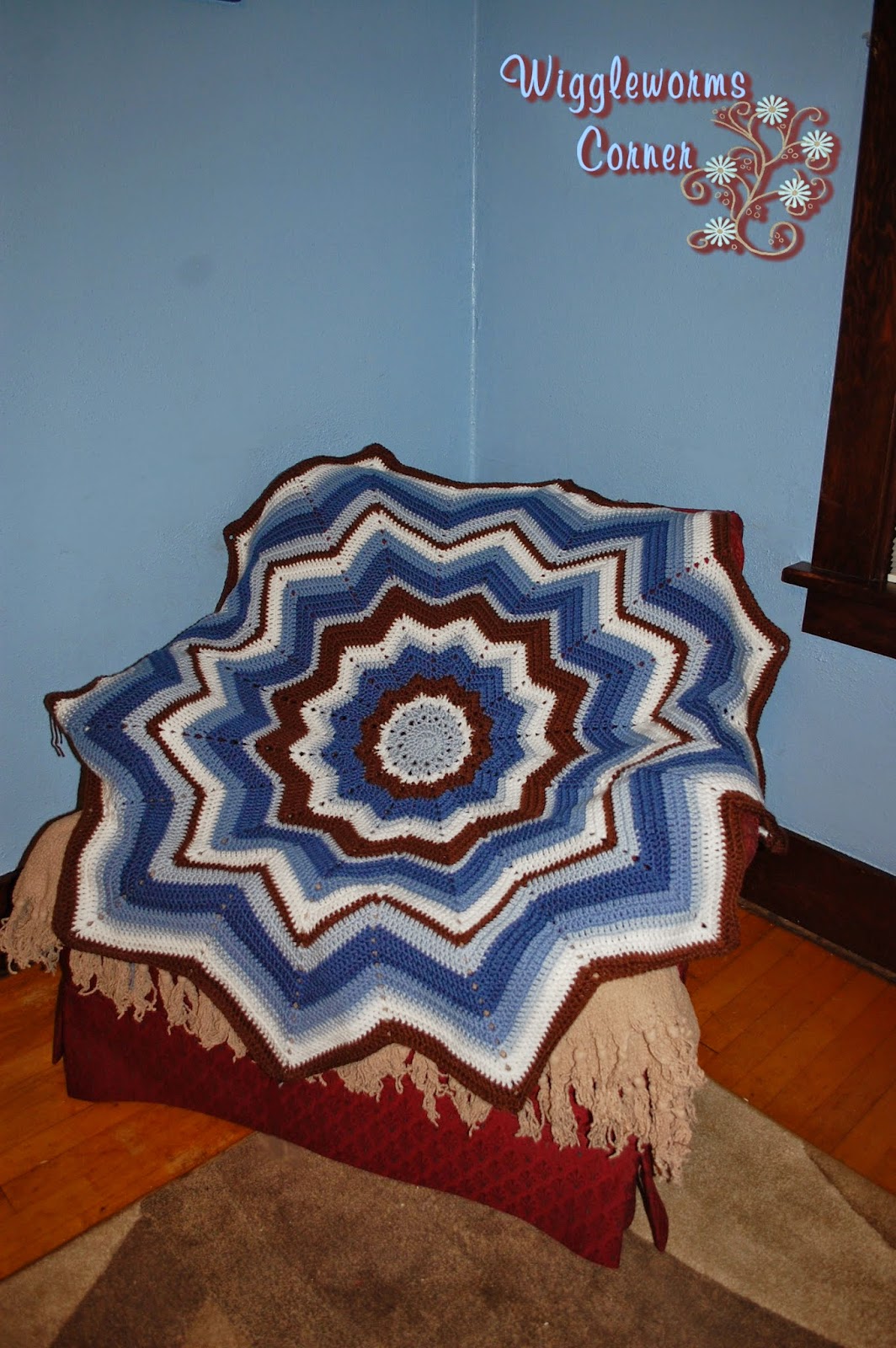 CraftyMamaFun Crocheted Round Ripple Blanket