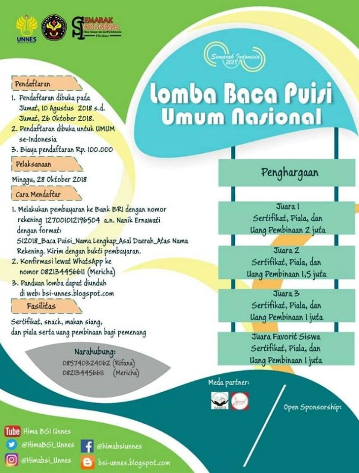 Lomba Baca Puisi Tingkat Nasional Lomba Menulis Cerpen 2021