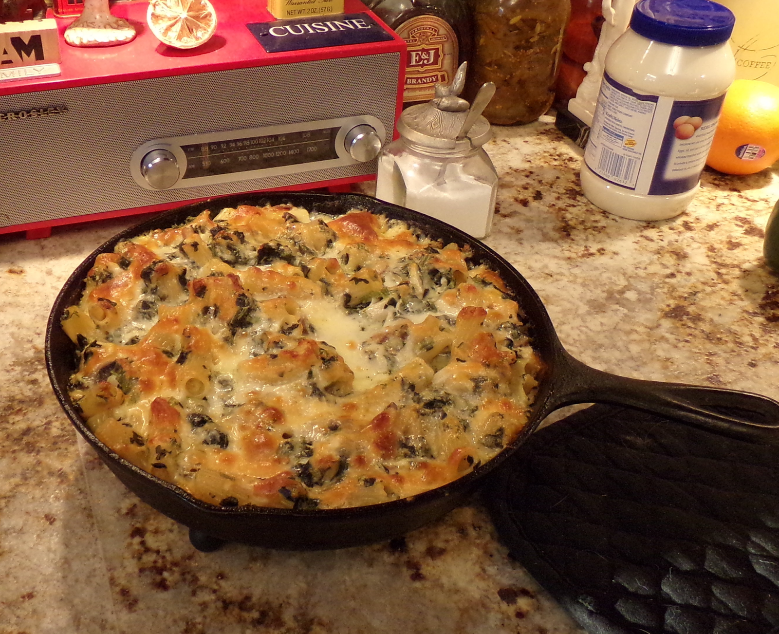 randuwa Chicken Pasta Spinach Alfredo Bake