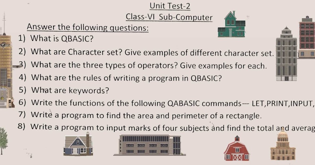 questions on qbasic programs for class 6