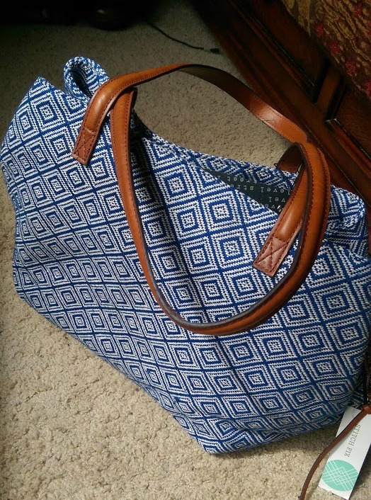 street level anchorage diamond printed tote