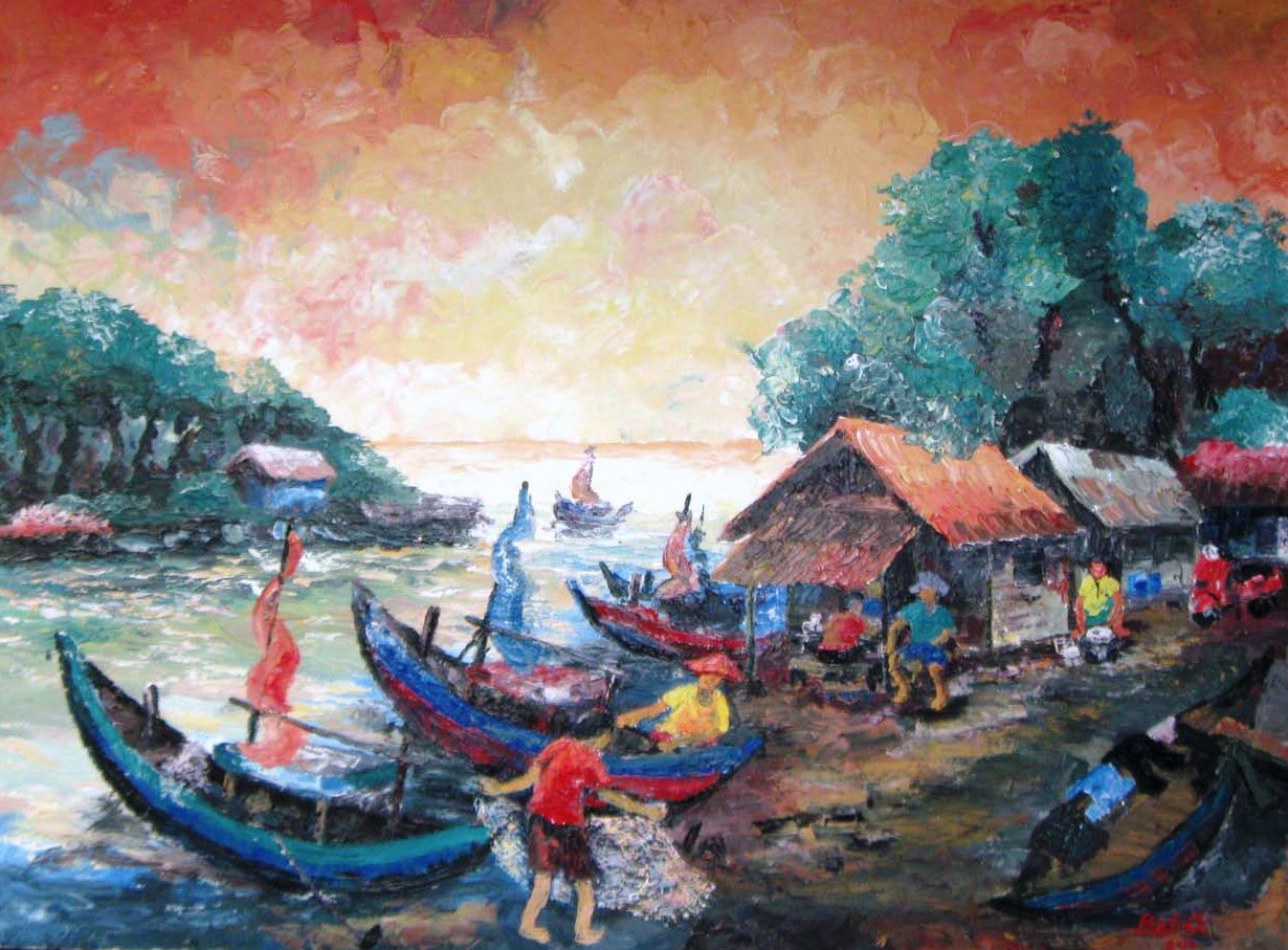 Galery Lukisan: Lukisan Kampung Nelayan
