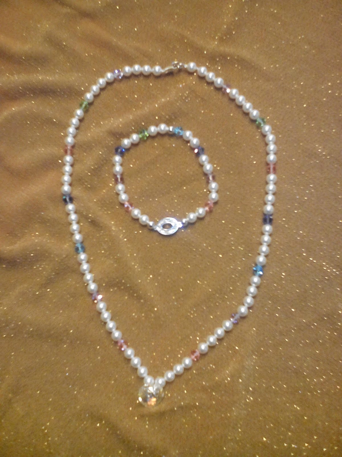 Completo perle e cristalli Swarovski