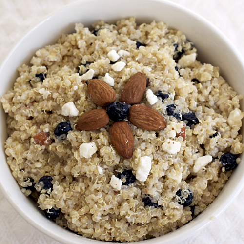 Quinoa with Blueberries, Feta and Almonds ~ Heat Oven to 350