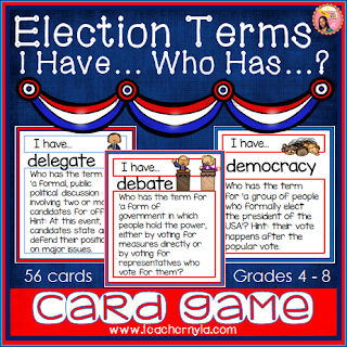 Election Terms I Have Who Has Game Election Printables