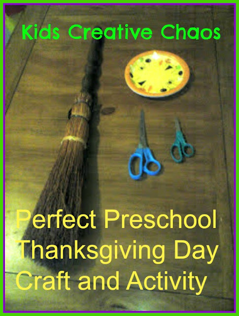 Broomstick Toss Craft and Game for Kids for Fall Thanksgiving Activity