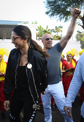 Deepika Padukone Stuns In Black Dress At Her Hollywood Film “ xXx: Return of Xander Cage” Promotion At Chhatrapati Shivaji International Airport, Mumbai