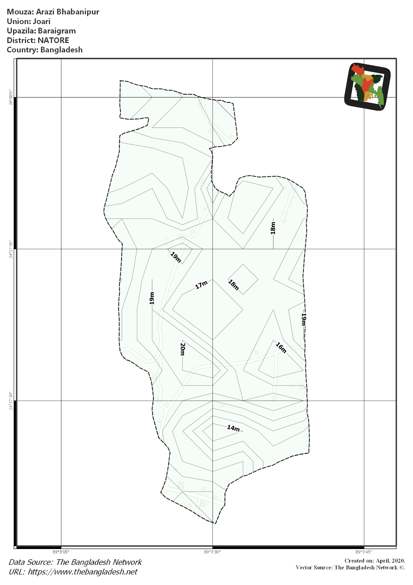 Map of Arazi Bhabanipur Mouza of Baraigram Upazila, NATORE Map of Arazi Bhabanipur Mouza of Baraigram Upazila, NATORE, Bangladesh.