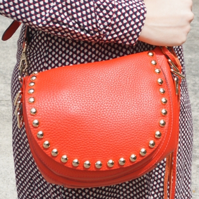 Rebecca Minkoff unlined saddle bag in cherry red | Away From The Blue
