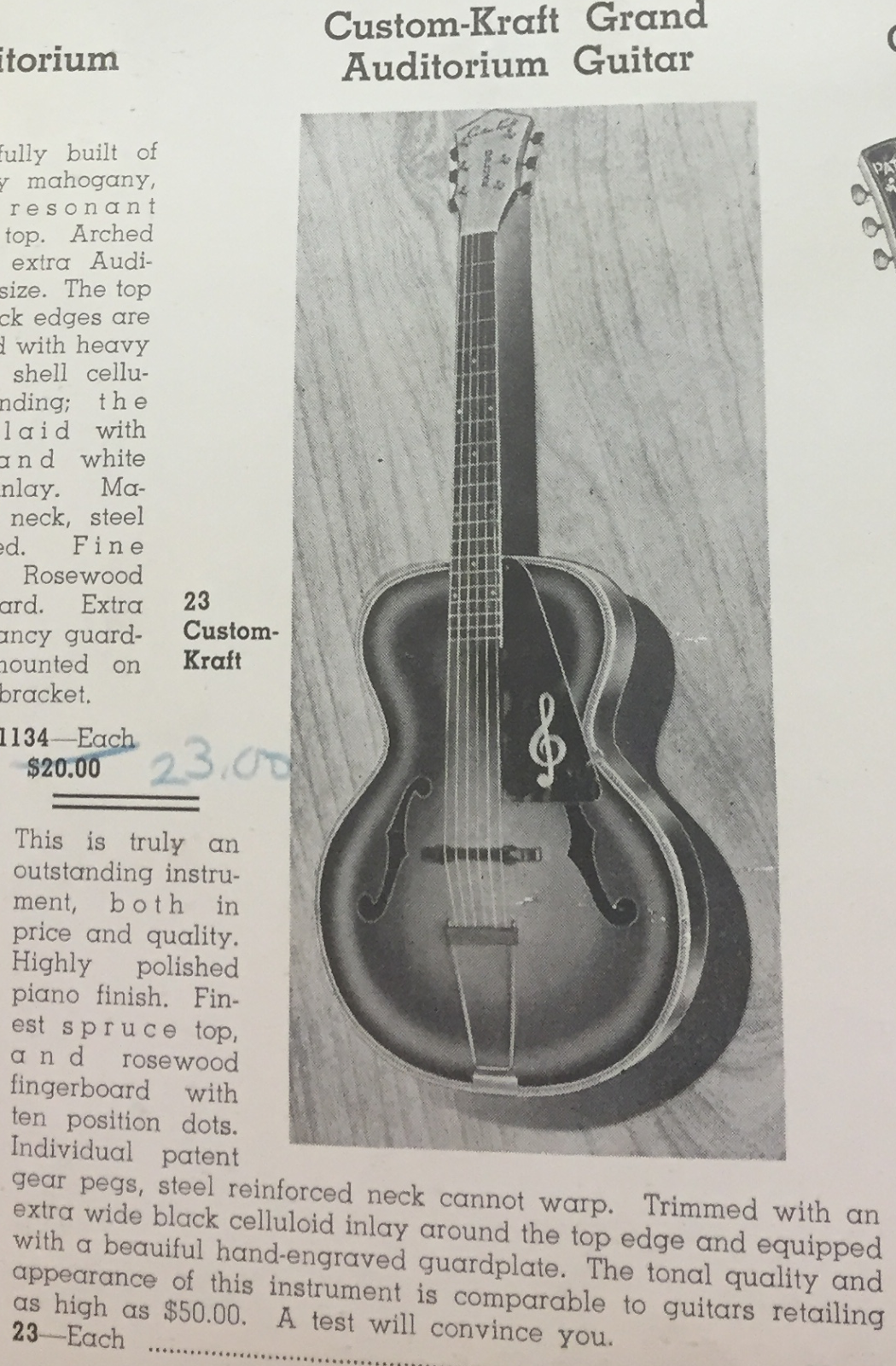 1930s Custom Kraft Guitar Models S. Nathaniel Adams