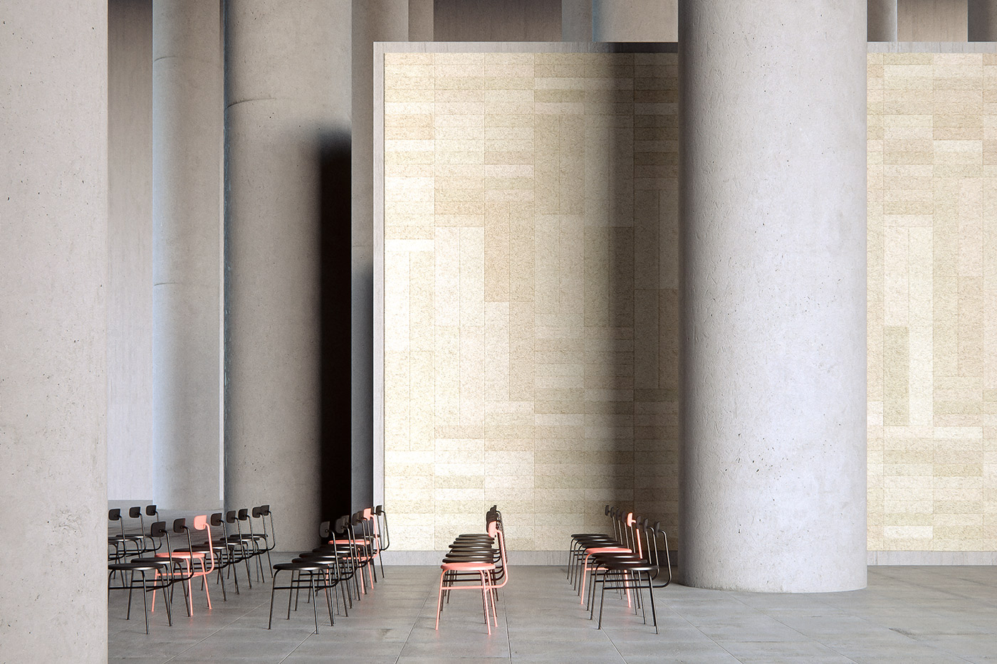 Mono & Stereo © 2022: BAUX Acoustic WoodWool Panels & Tile Plank wood