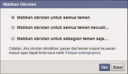 Cara Menonaktifkan Obrolan Di Facebook