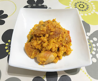Rice with chickpeas and white sausage