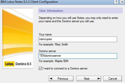 lotus notes 8.5 configuration