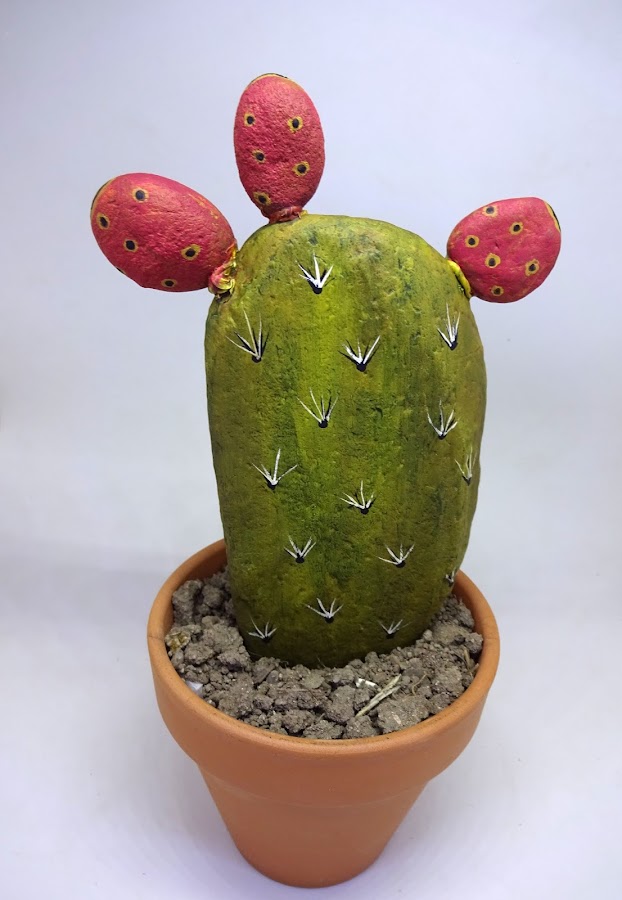 PIEDRAS PINTADAS CON CACTUS