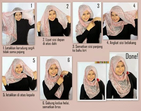 Tutorial Hijab Wajah Bulat