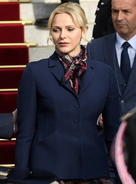 Prince Albert, Princess Charlene with their children Princess Gabriella and Prince Jacques greeted the crowd from the balcony of the Palace