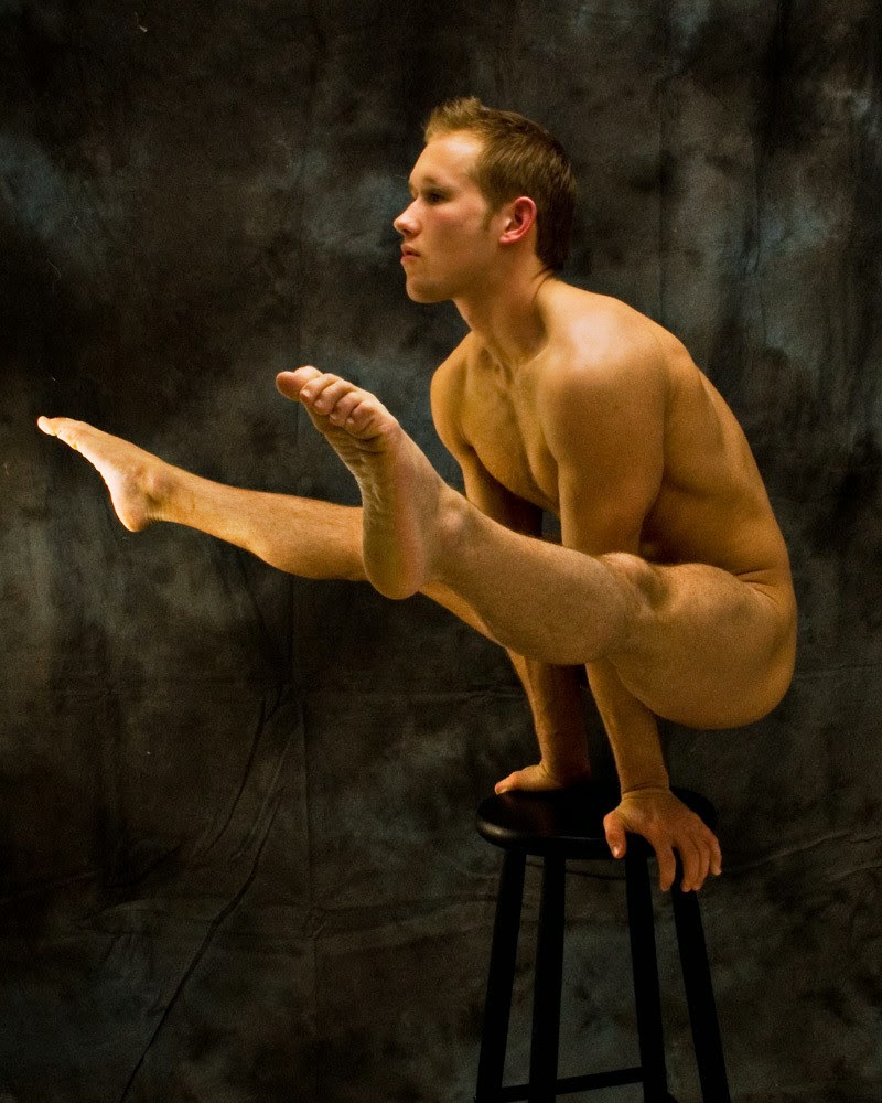 Naked male gymnists