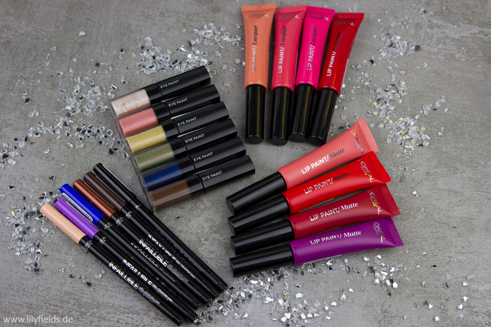 Loreal - Infaillible Eye Paint, Lip Paint + Gel Crayon - Review & Swatches