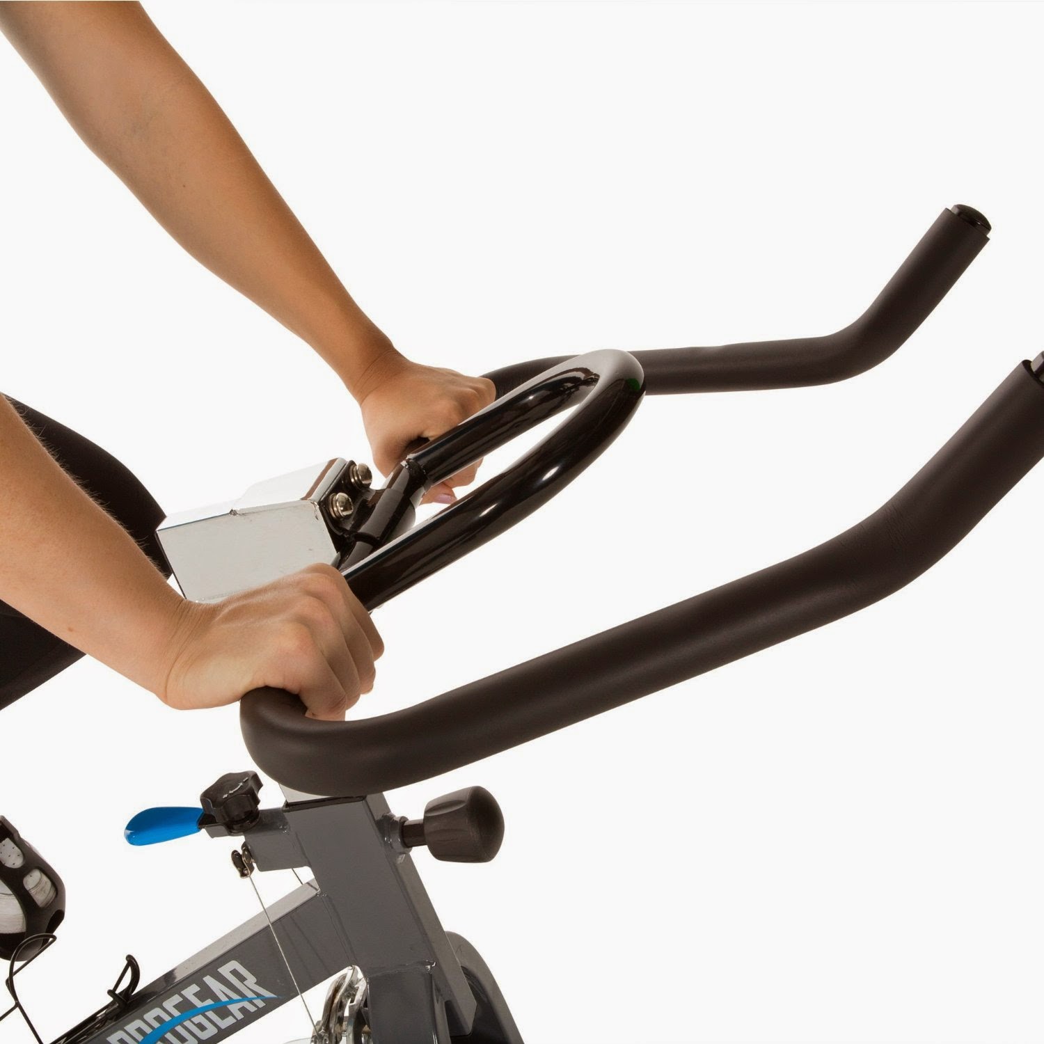 ProGear 120Xi Indoor Training Cycle, soft foam covered multi-grip adjustable height handlebars