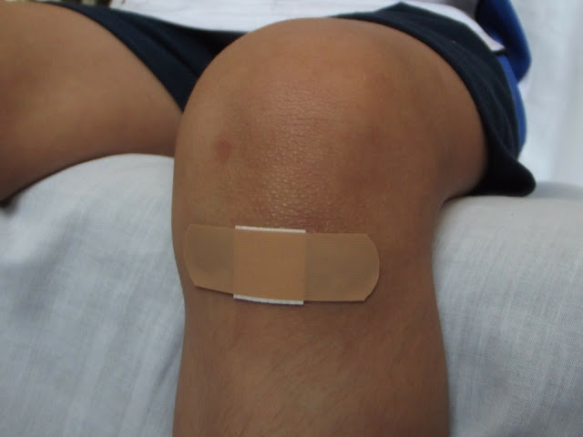 bandaid on a knee